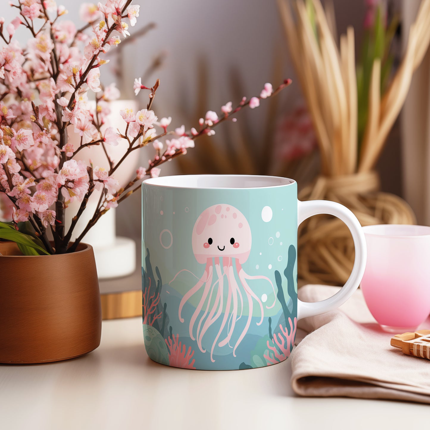 Hrnek s motivem z vodního světa – Medúzová pohádka