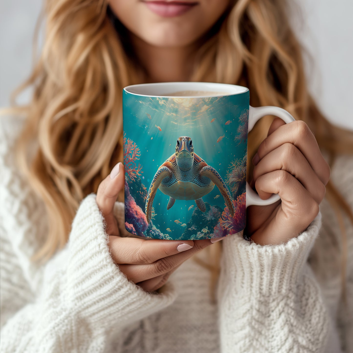 Hrnek s motivem z vodního světa – Tajemství mořské želvy