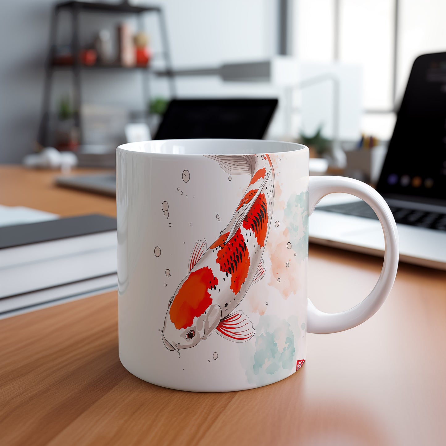 Hrnek s motivem z vodního světa – Koi kapr v tichých hlubinách