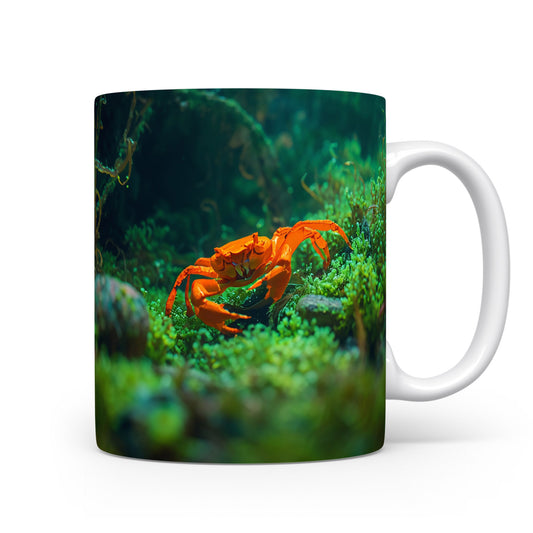 Oranžový krab mezi mořskými rostlinami