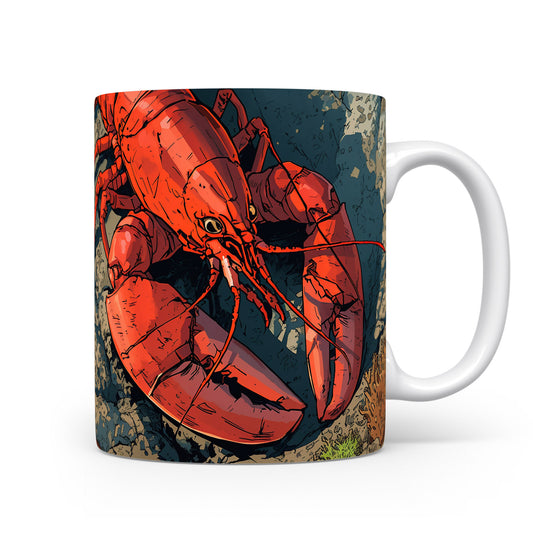 Červený rak na modrém mořském dně