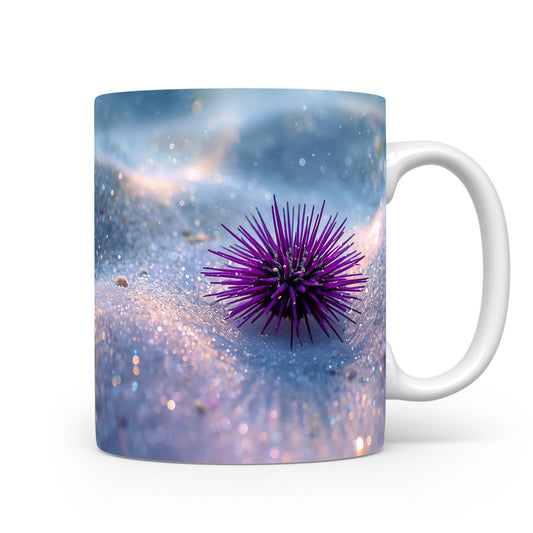 Fialový mořský ježek na písečném dně