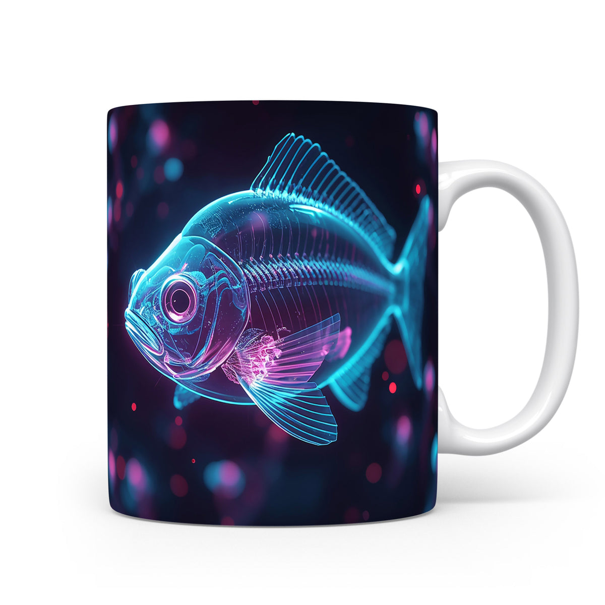 Neonová ryba v temném oceánu