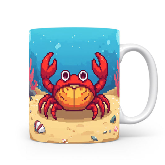 Pixelový krab na písčitém dně
