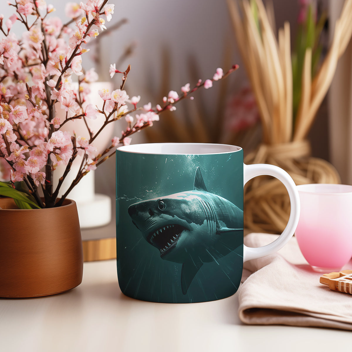 Hrnek s motivem z vodního světa – Oceánský predátor