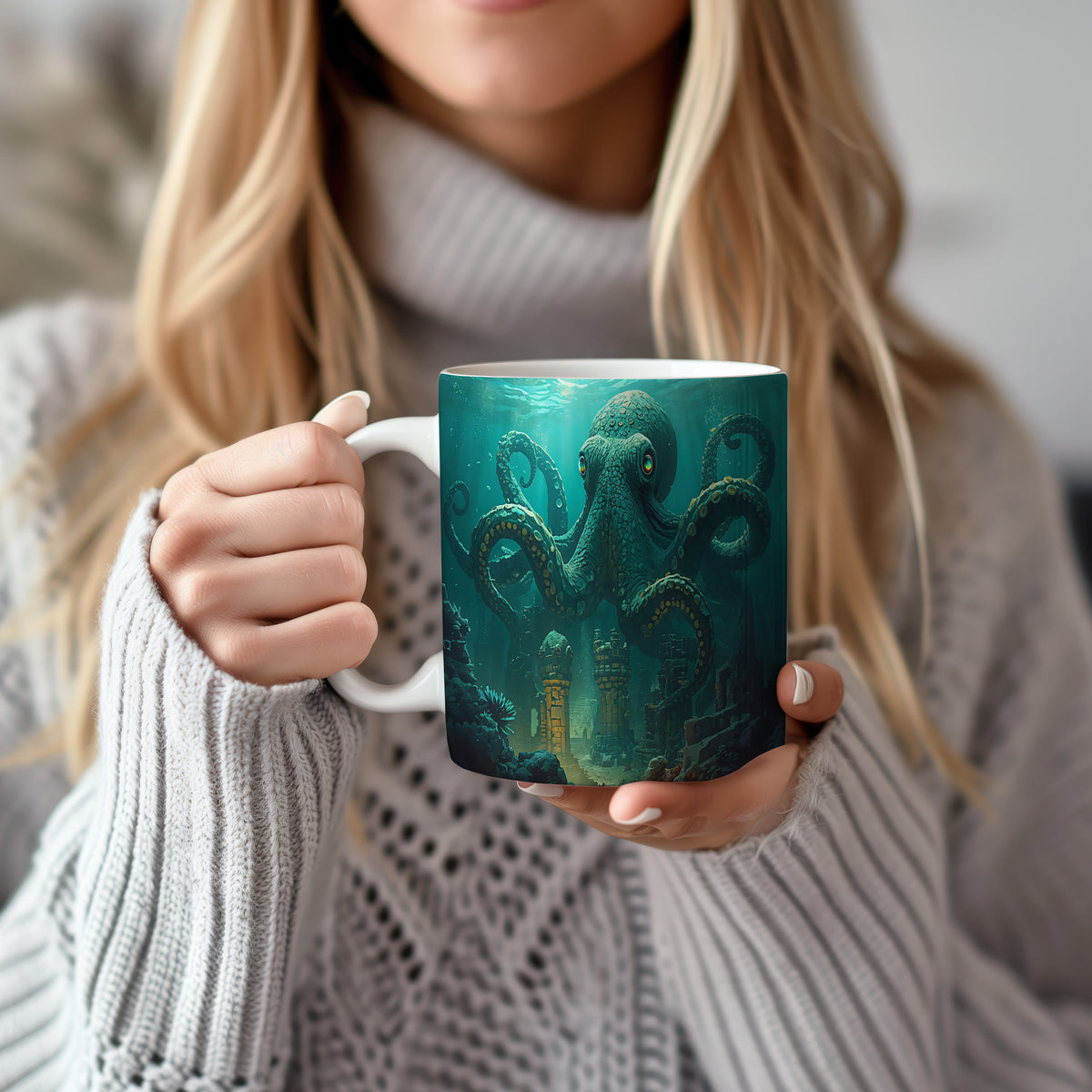 Hrnek s motivem z vodního světa – Hlubinný tanec chobotnice