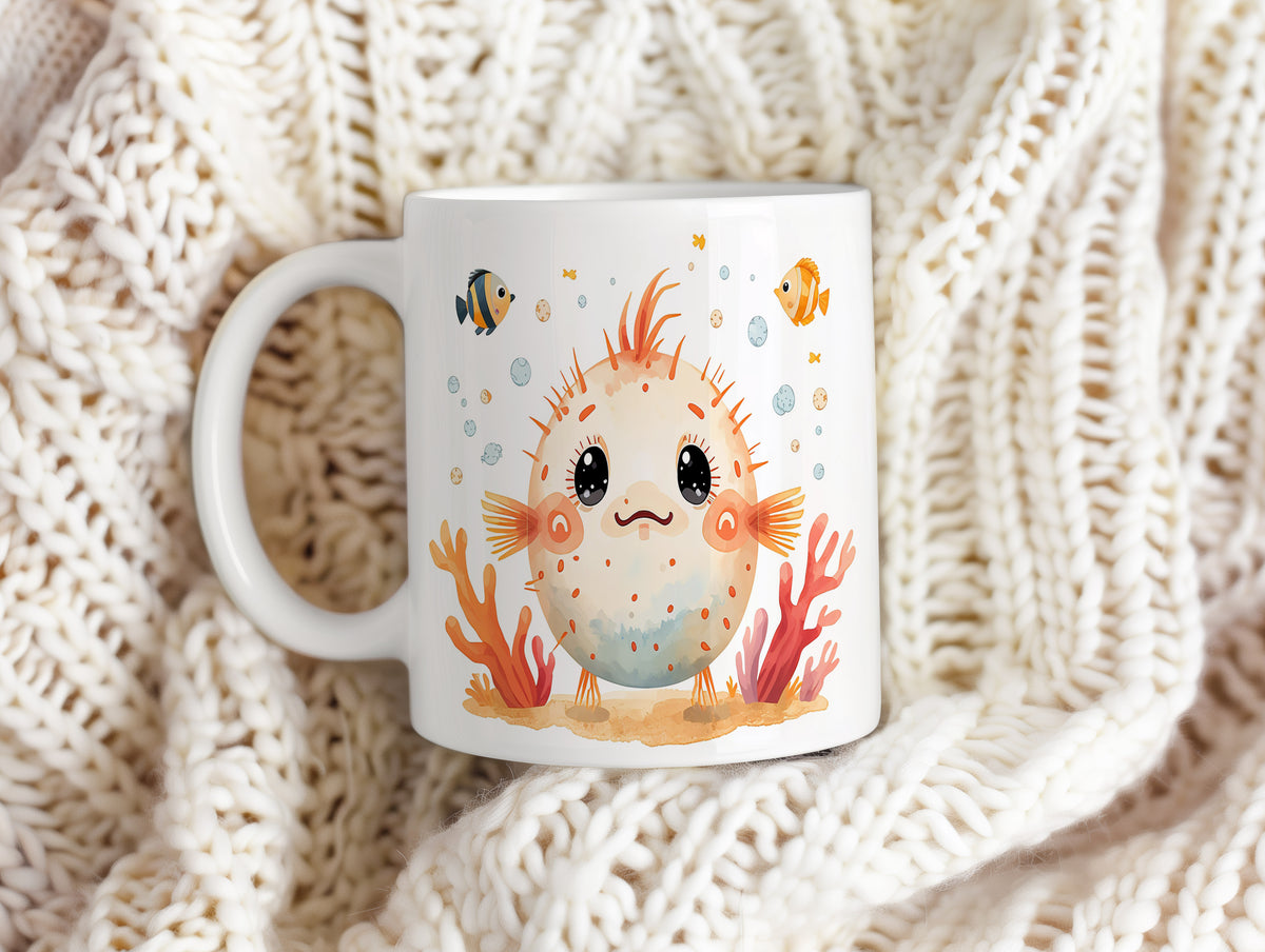 Hrnek s motivem z vodního světa – Roztomilý pufferfish