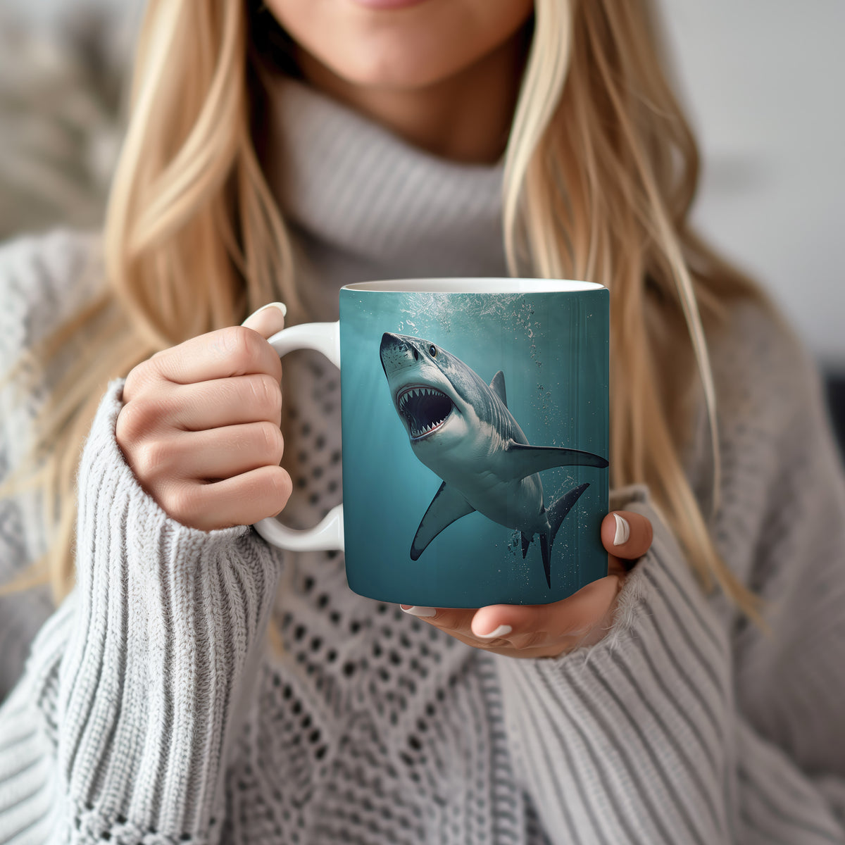 Hrnek s motivem z vodního světa – Divoký oceánský dravec