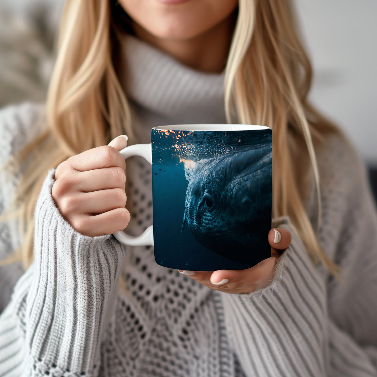 Hrnek s motivem z vodního světa – Oceánské vlnění