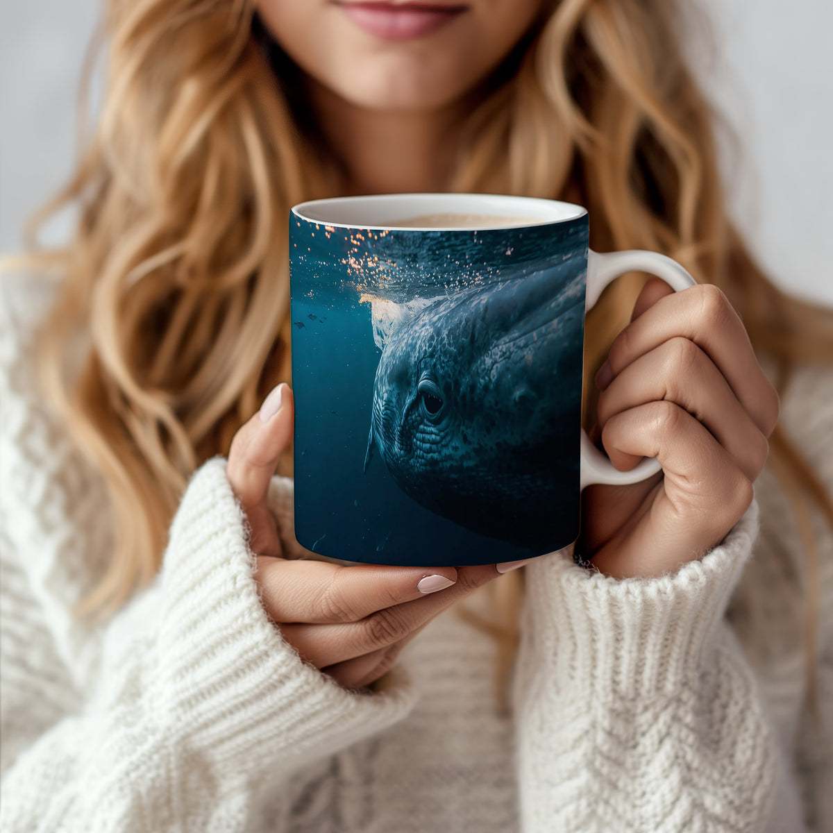 Hrnek s motivem z vodního světa – Oceánské vlnění