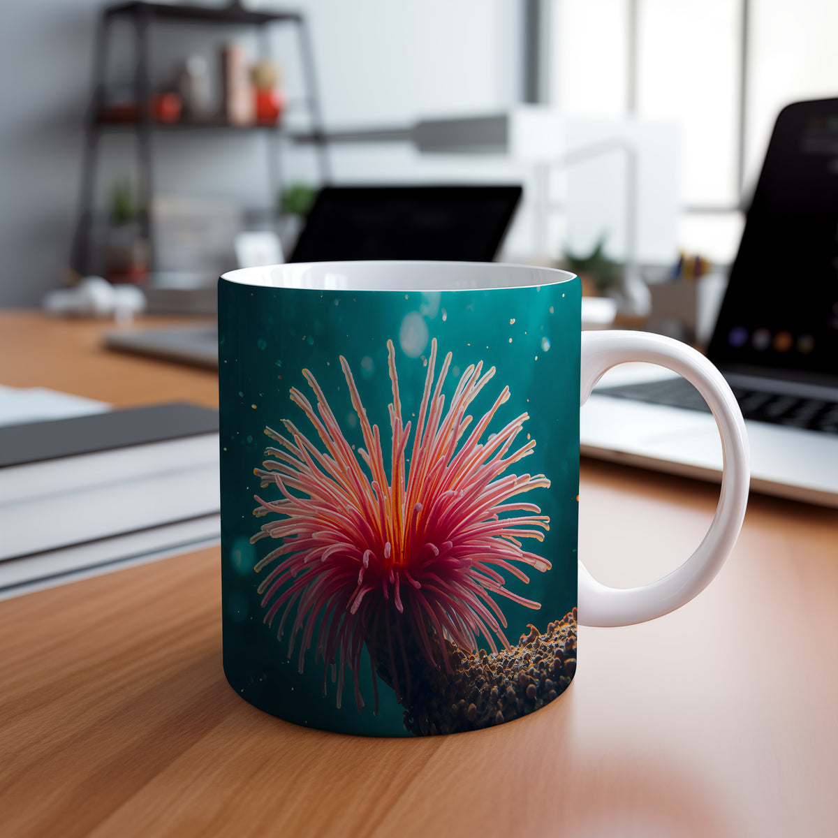 Hrnek s motivem z vodního světa – Anemonová elegance