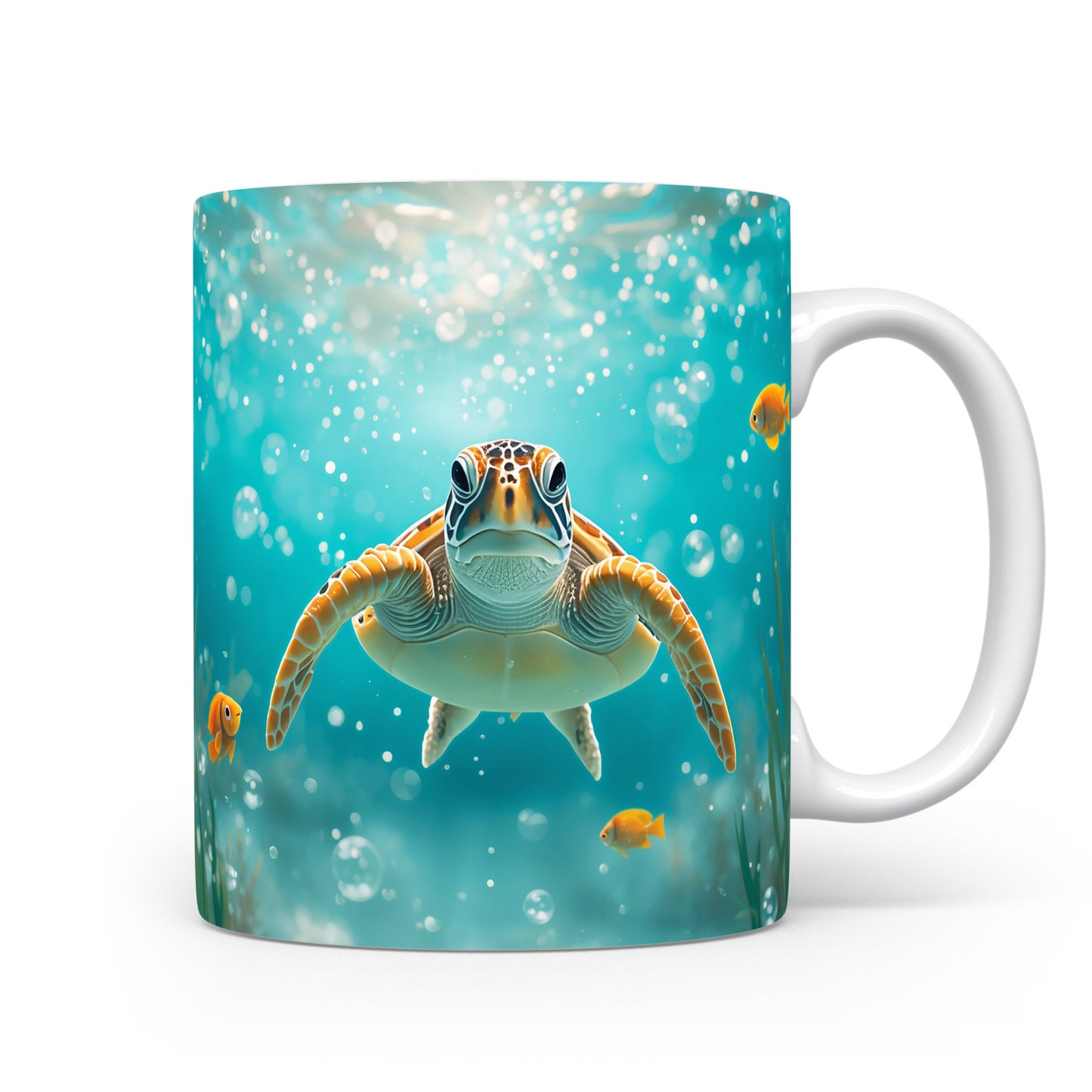 Hrnek s motivem mořské želvy a ryb