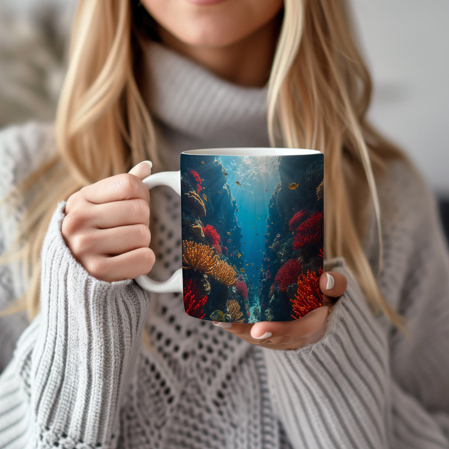 Hrnek s motivem z vodního světa – Lákavé hloubky korálů