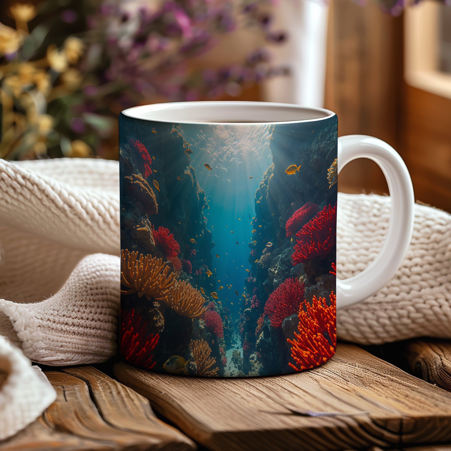 Hrnek s motivem z vodního světa – Lákavé hloubky korálů