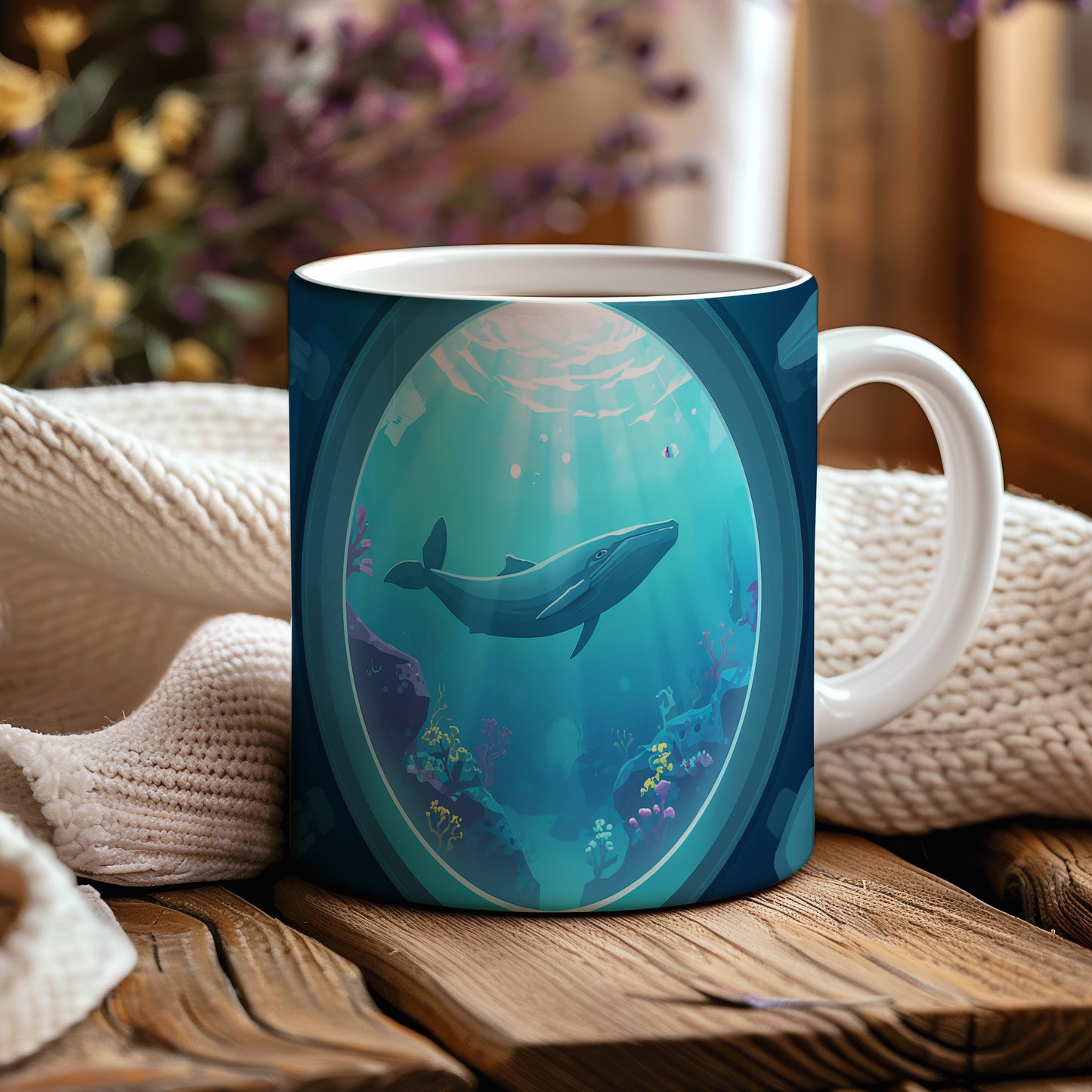 Hrnek s motivem z vodního světa – Modrá harmonie hlubin