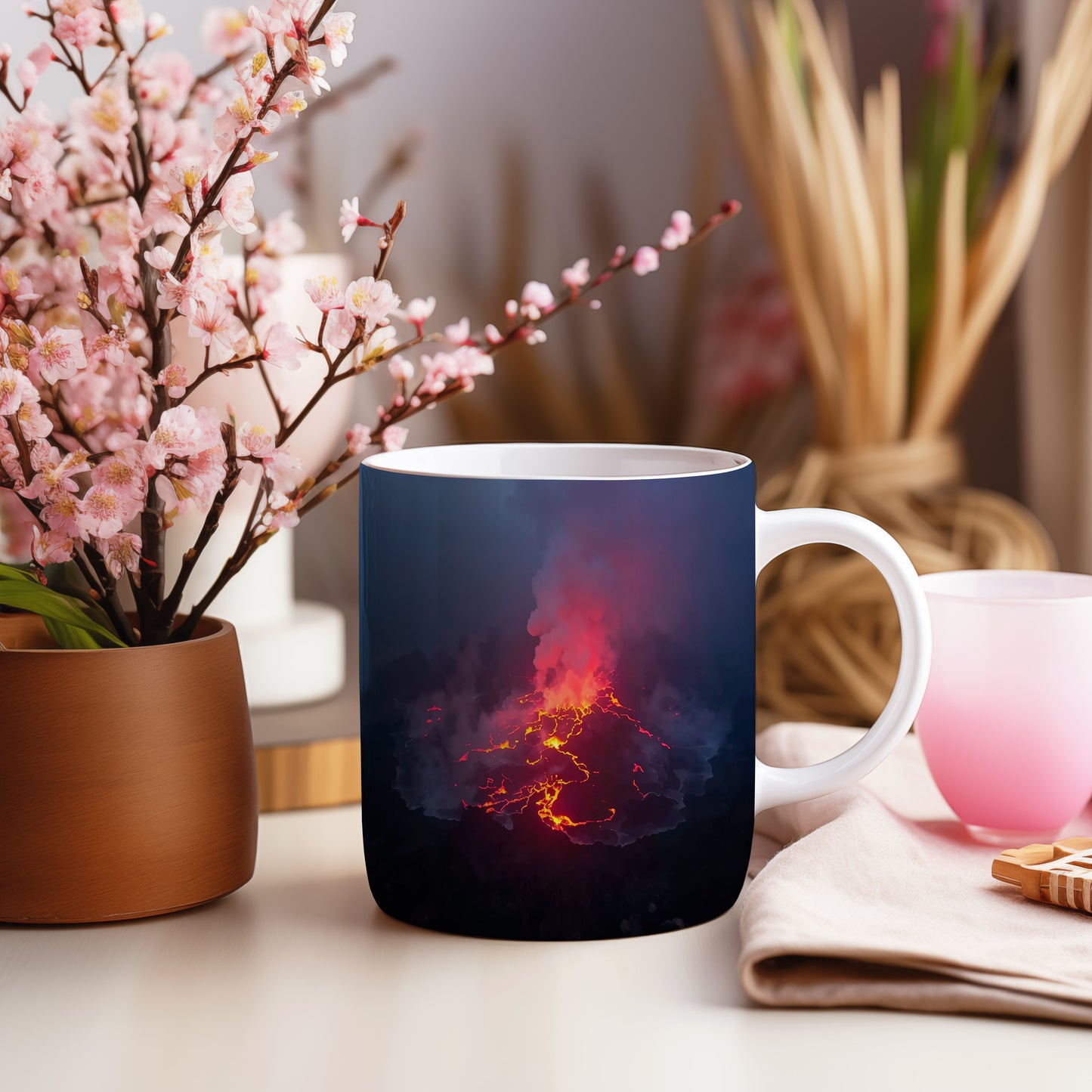 Hrnek s motivem z vodního světa – Podmořský tanec plamenů