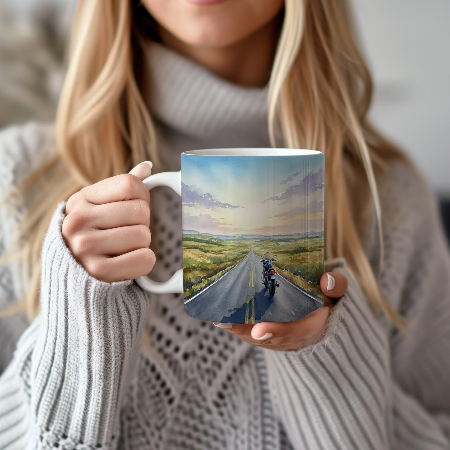 Hrnek s motorkou na dlouhé cestě