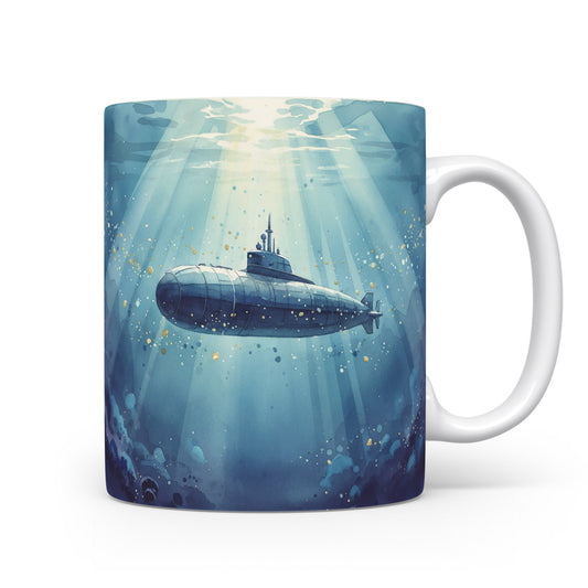 Ponorka pod hladinou na hrnku