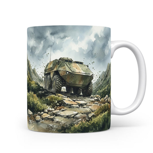 Obrněné vozidlo v horské krajině