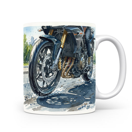 Hrnek s akvarelovým motivem motorky