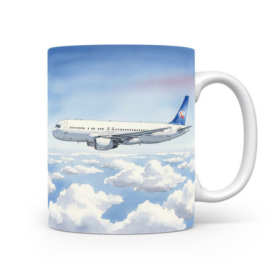 Letadlo v oblacích na hrnku