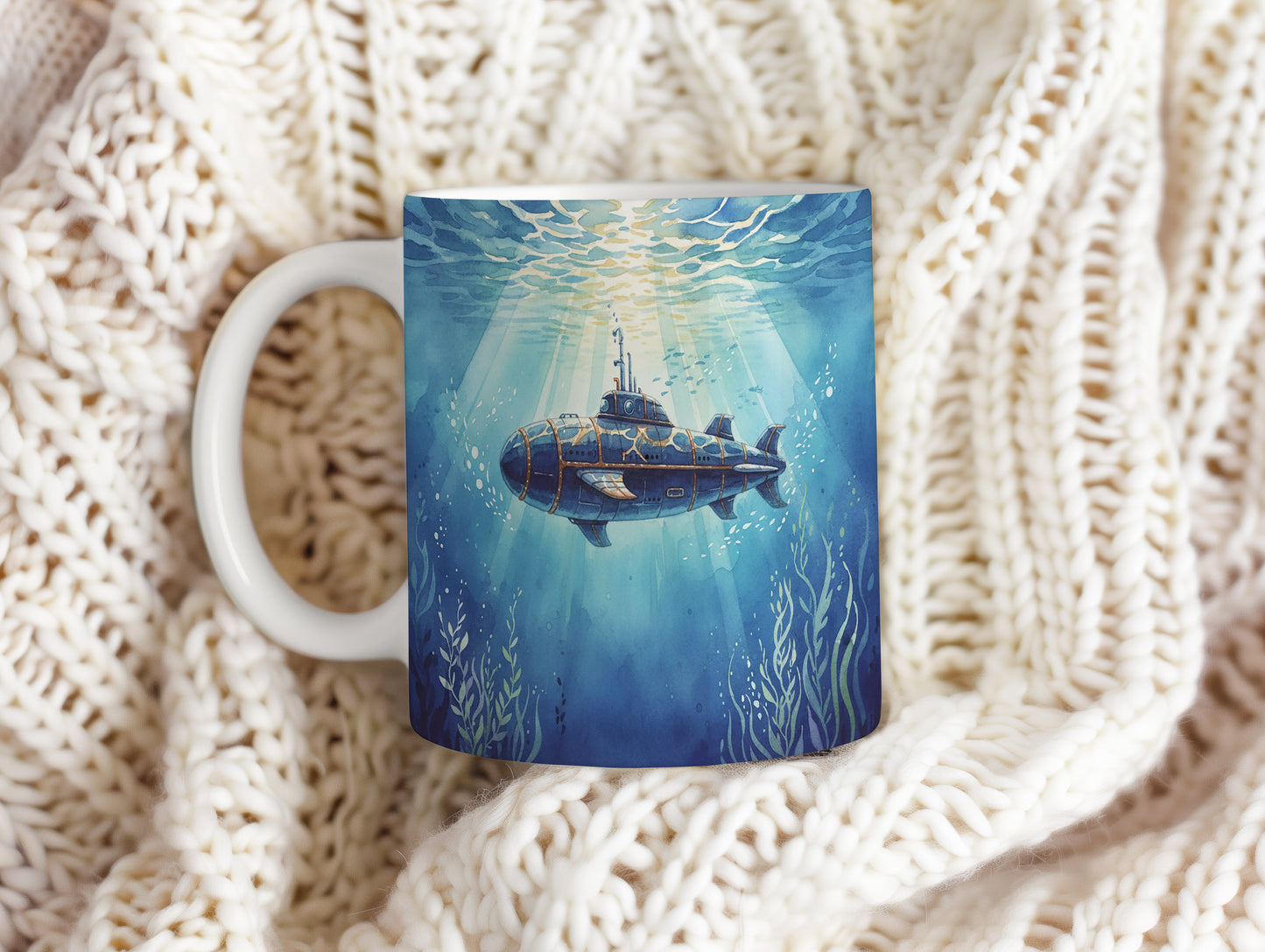 Hrnek s ponorkou v hlubinách