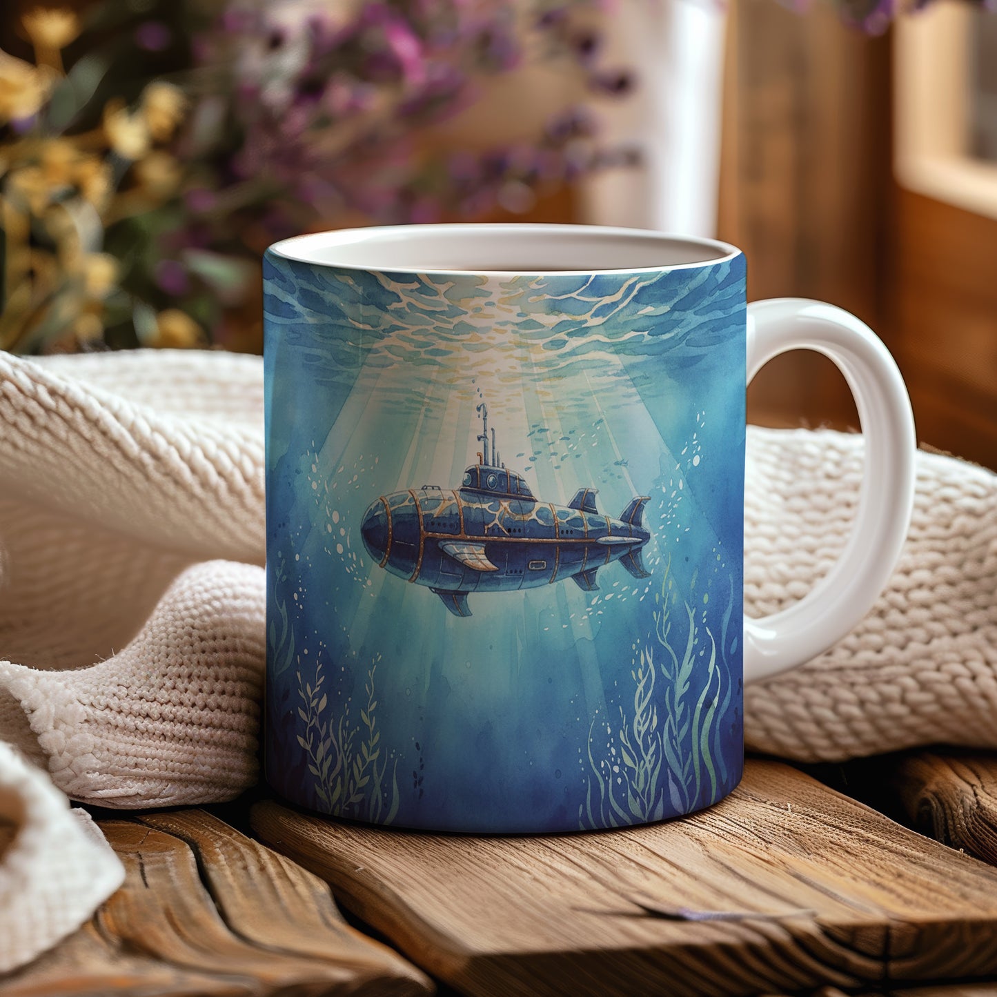 Hrnek s ponorkou v hlubinách