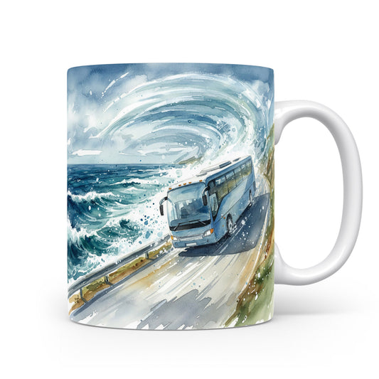Hrnek s autobusem u moře
