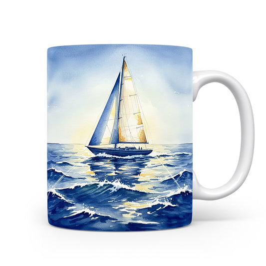 Plachetnice ve sluneční záři na moři