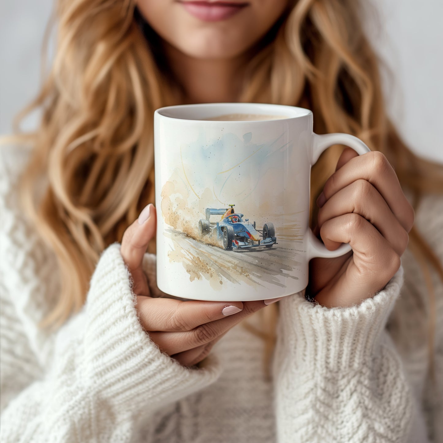 Hrnek s formulí na prašné dráze