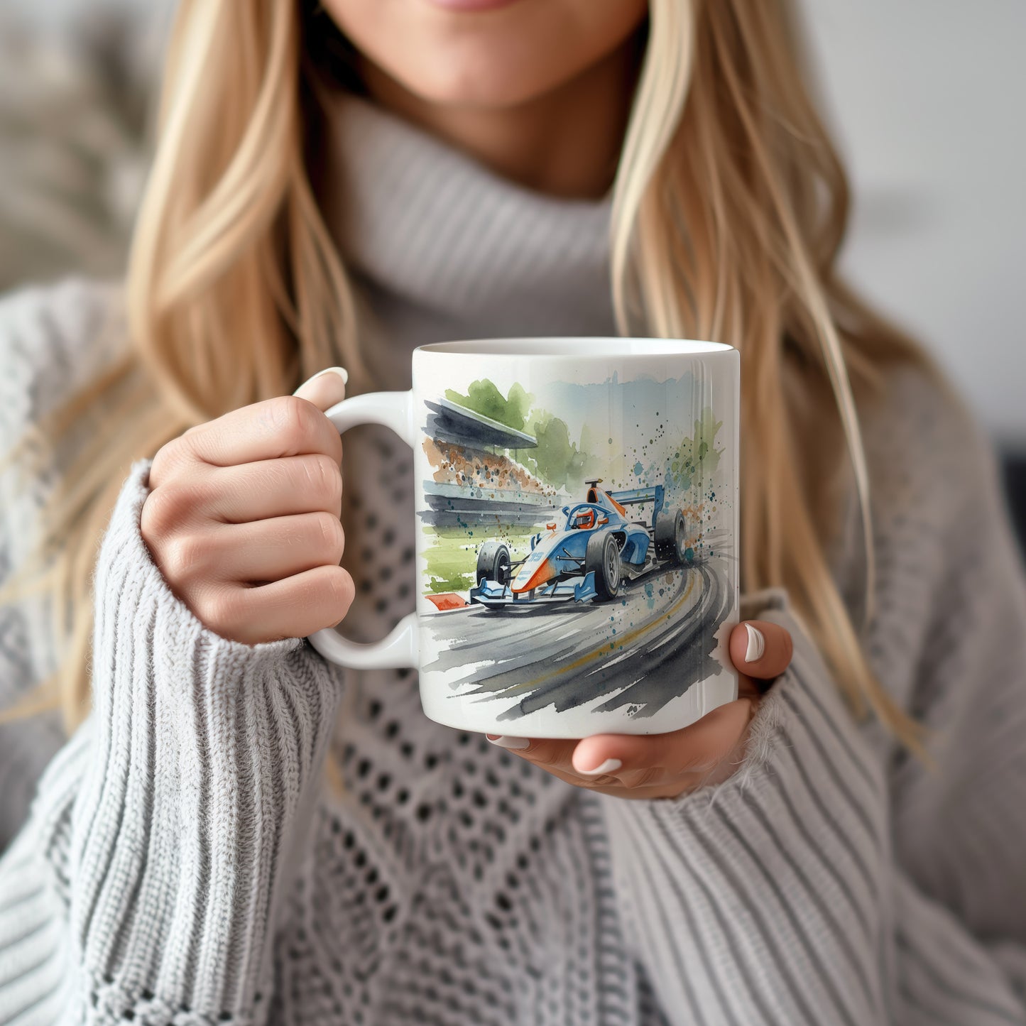 Hrnek s formulí v zatáčce