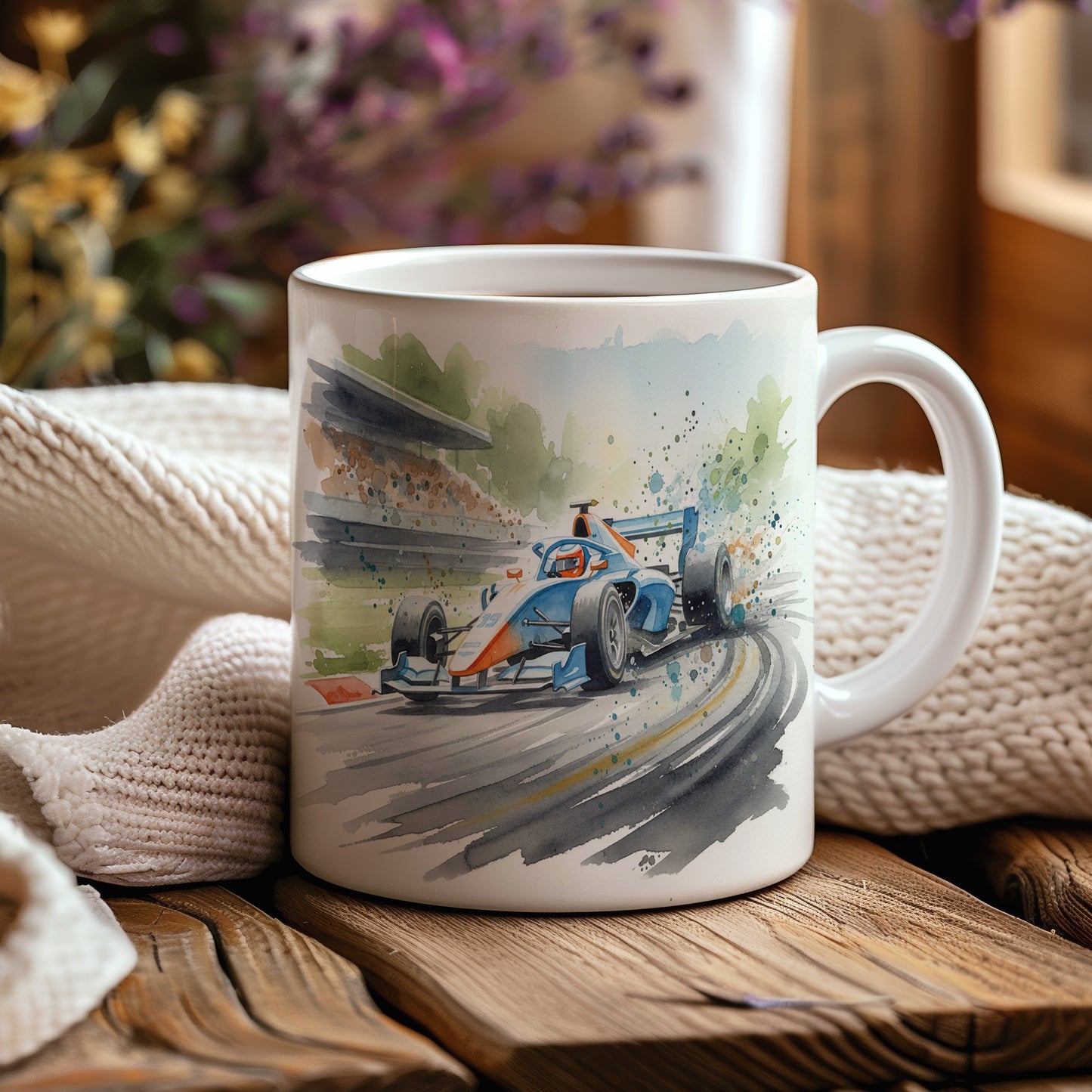 Hrnek s formulí v zatáčce