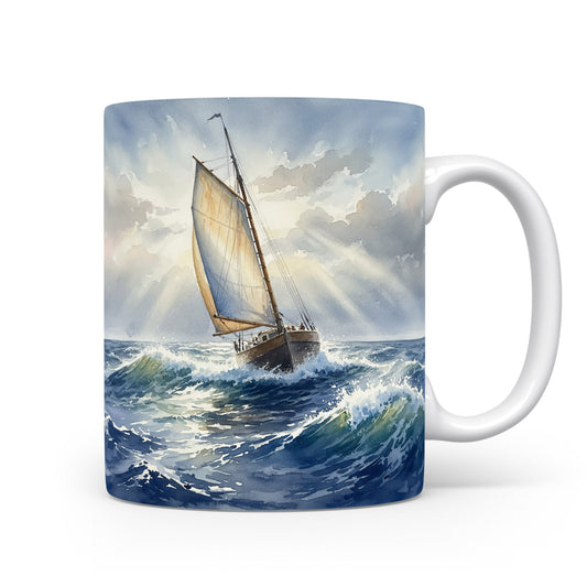 Plachetnice na rozbouřeném oceánu