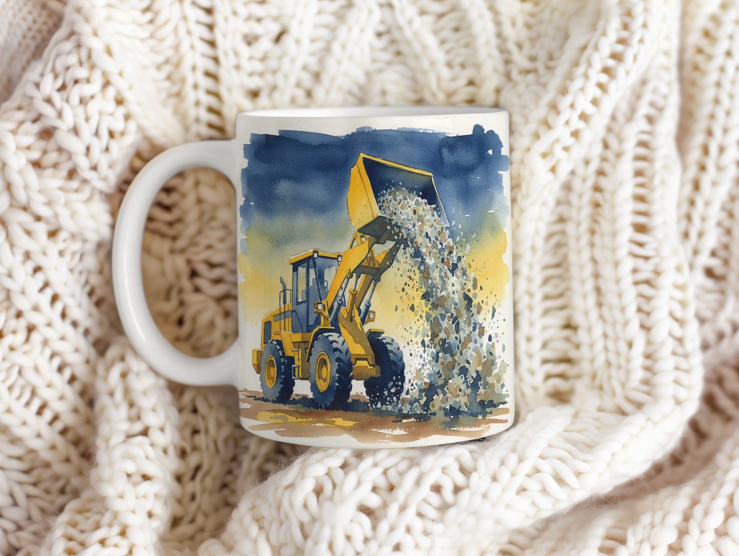 Hrnek s nakladačem při práci