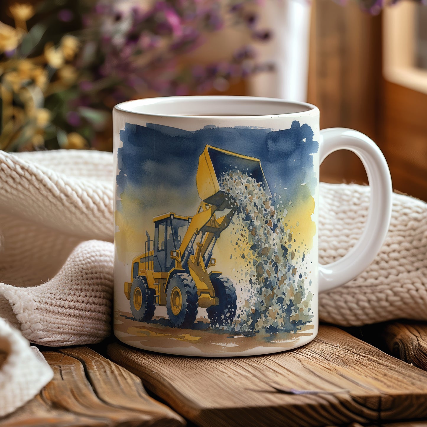 Hrnek s nakladačem při práci