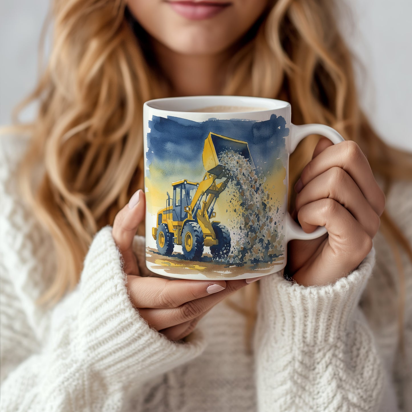 Hrnek s nakladačem při práci