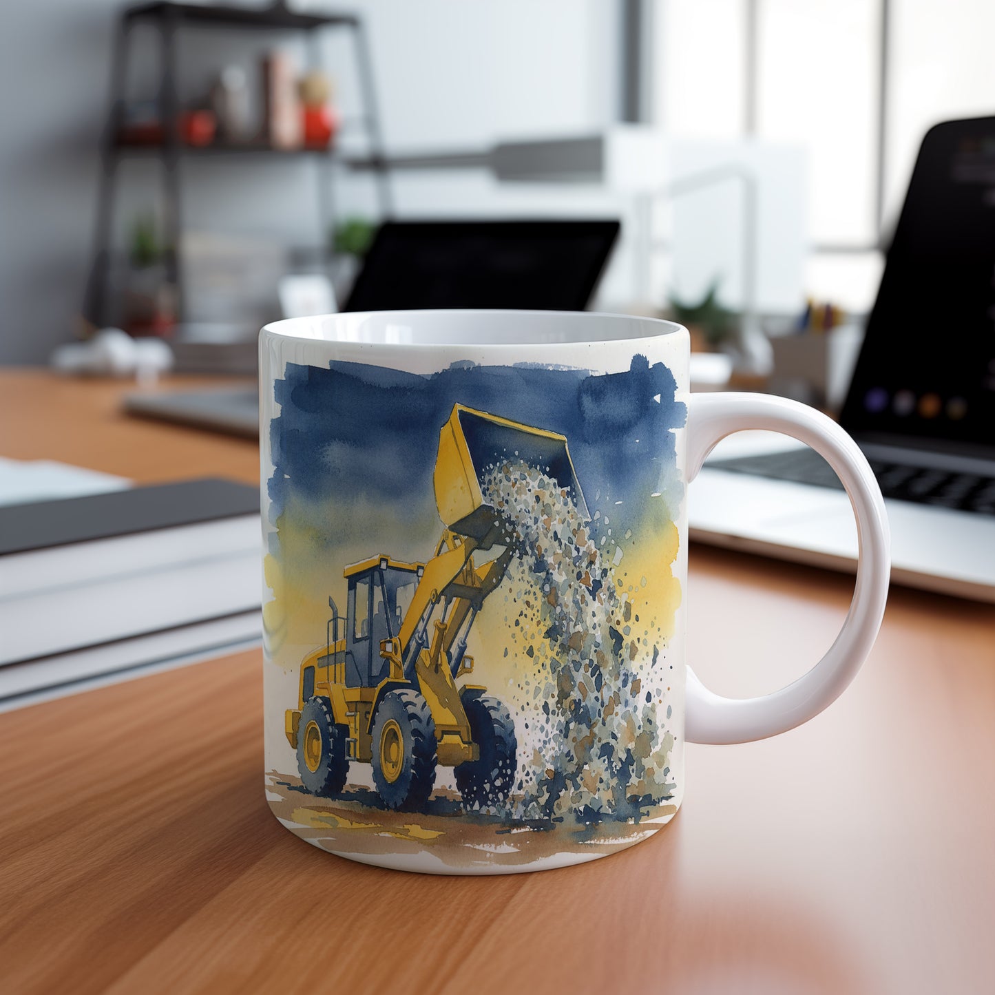 Hrnek s nakladačem při práci