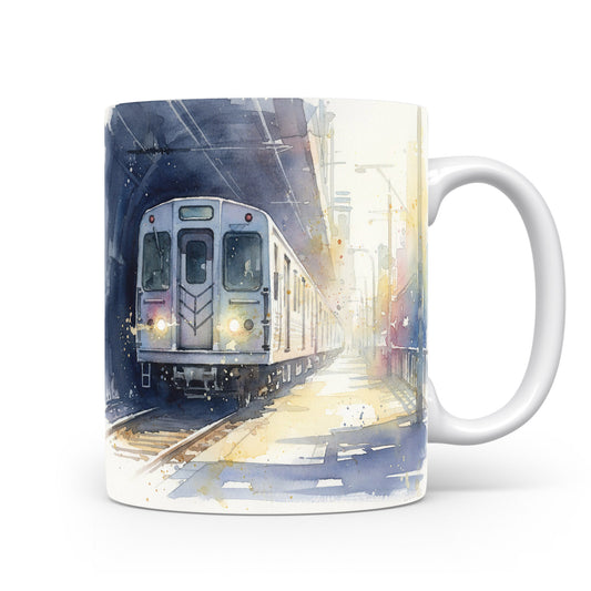 Hrnek s motivem městského metra.