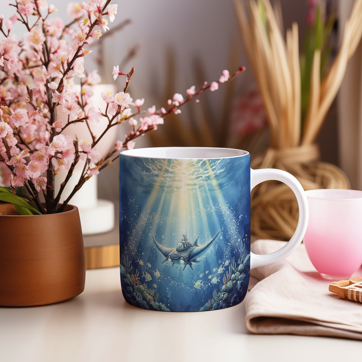 Hrnek s ponorkou v hlubinách