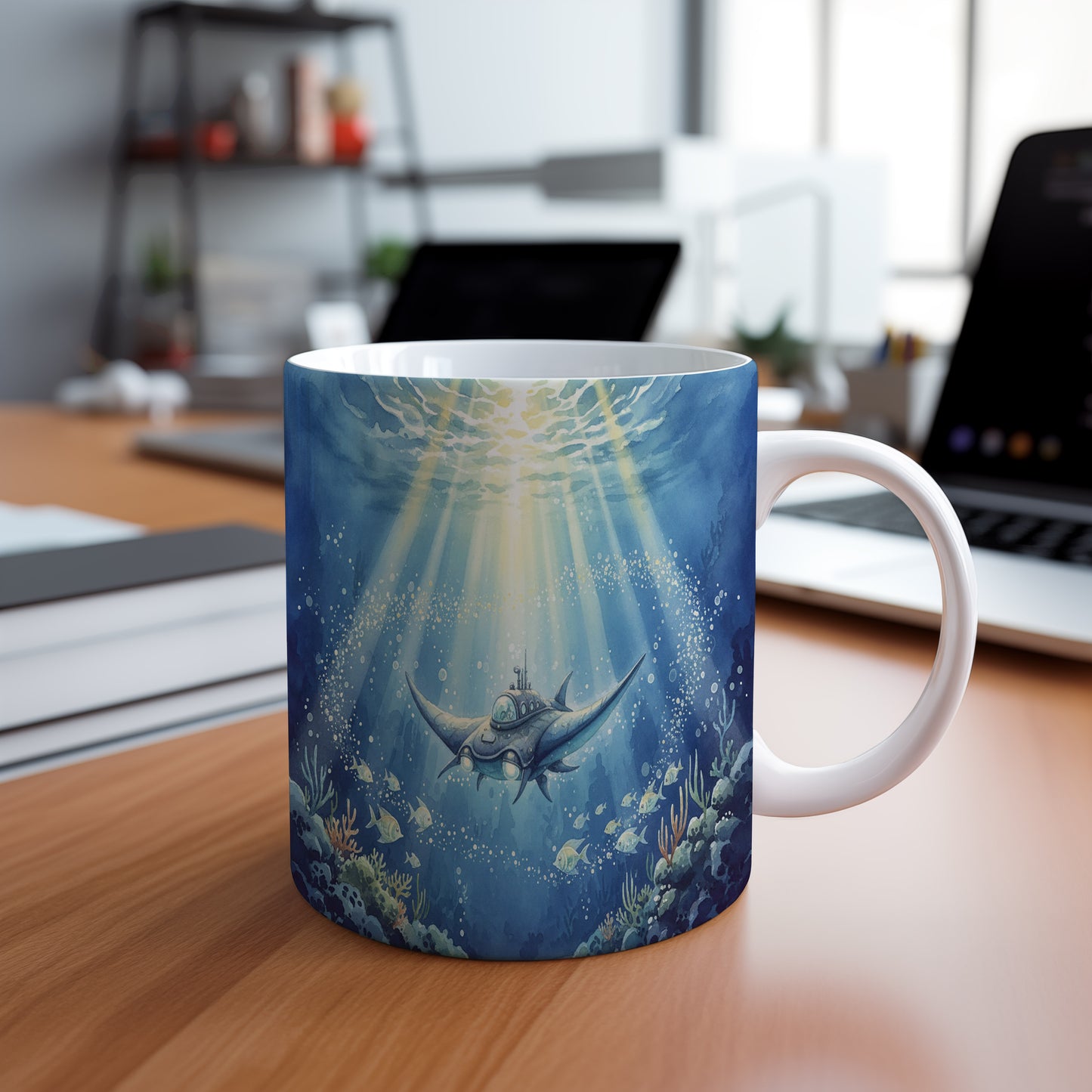 Hrnek s ponorkou v hlubinách