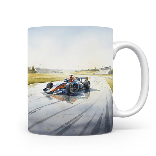 Hrnek s formulí na mokrém okruhu