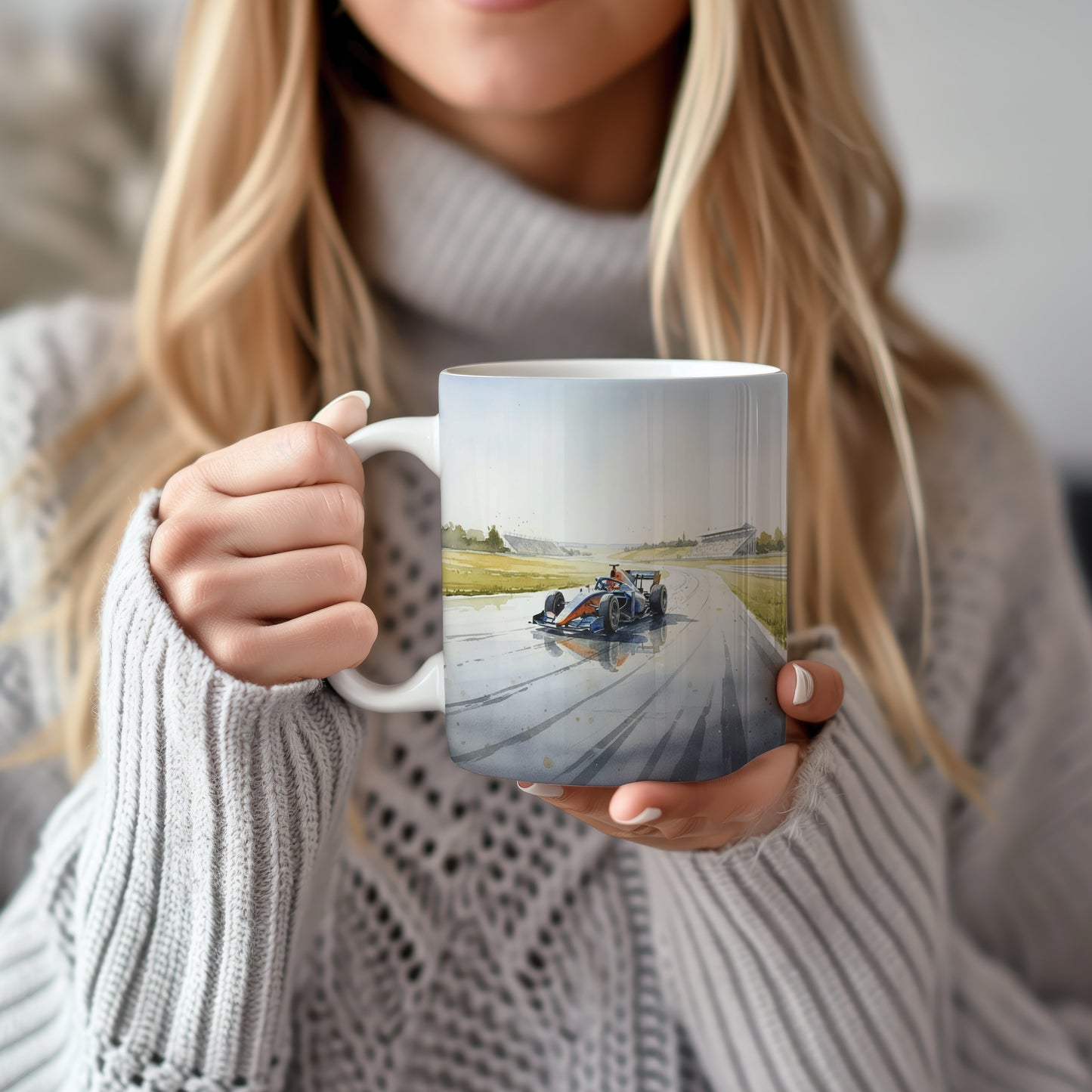 Hrnek s formulí na mokrém okruhu