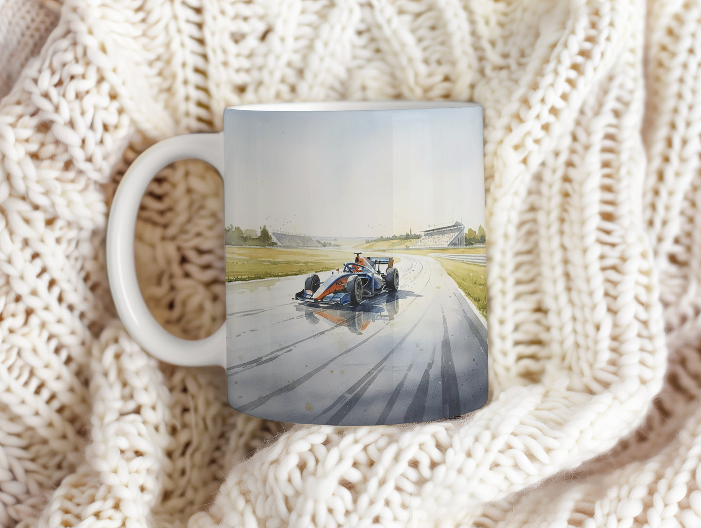 Hrnek s formulí na mokrém okruhu