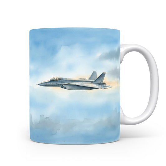 Hrnek s tryskáčem v modrém nebi