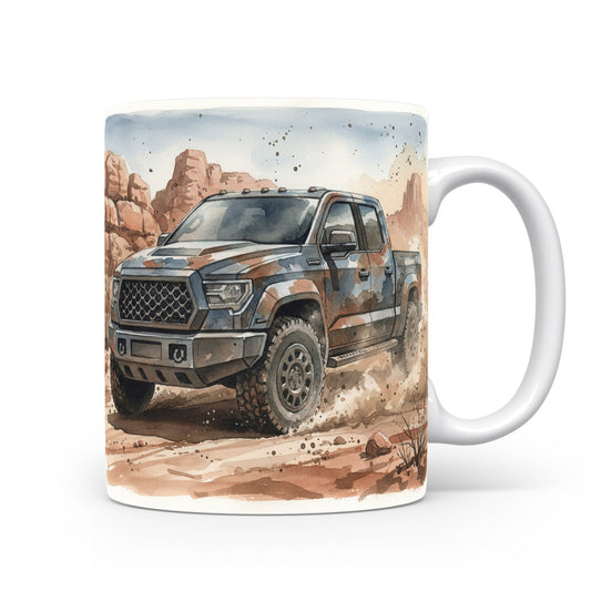 Hrnek s off-roadem v poušti