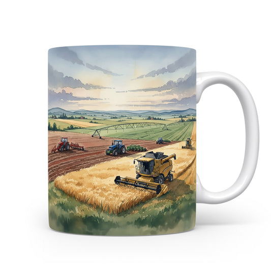 Hrnek s kombajnem na zlaté sklizni