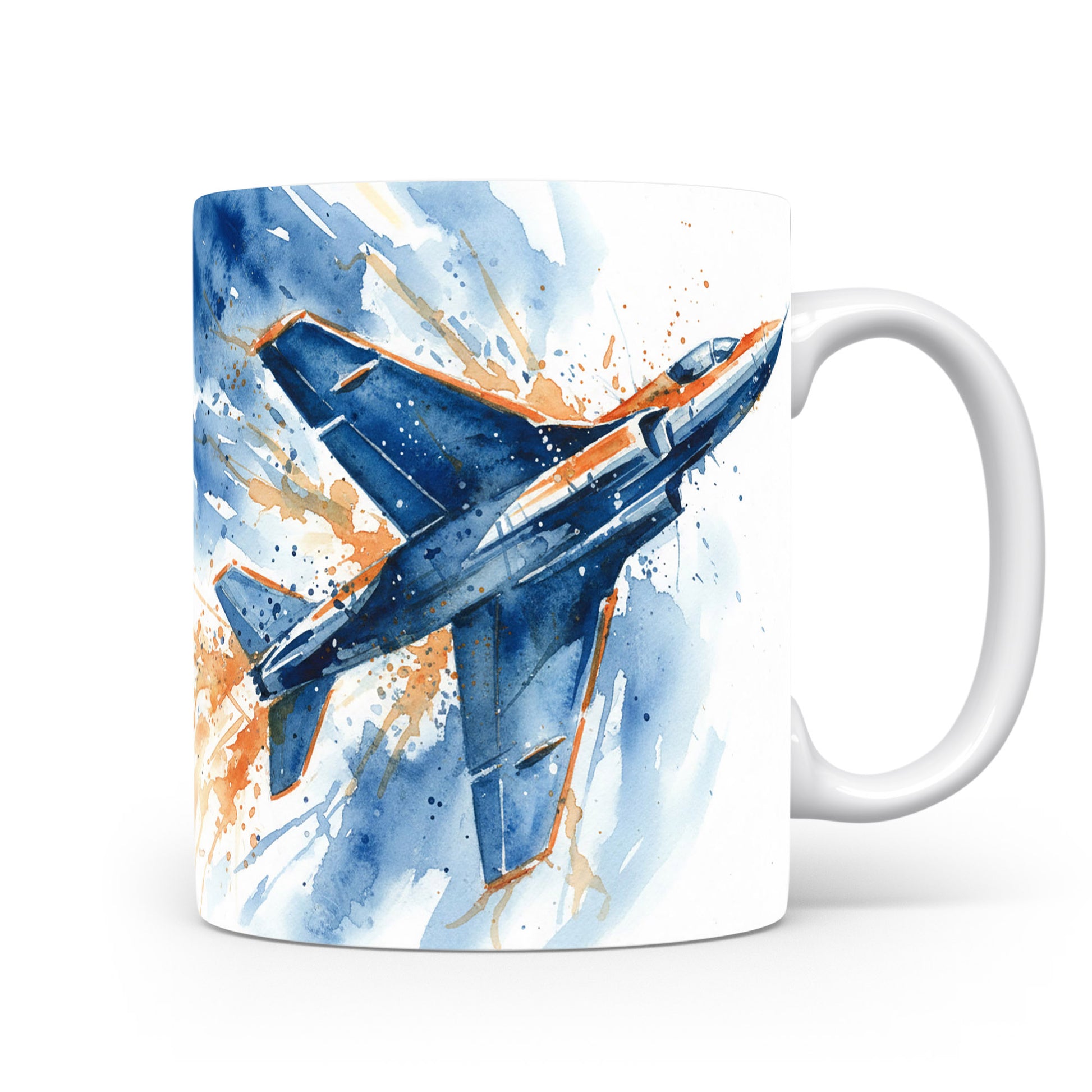 Hrnek s motivem proudového letadla