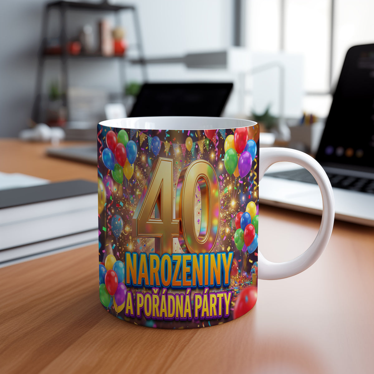 Narozeninový hrnek 40 let – NAROZENINY A POŘÁDNÁ PÁRTY