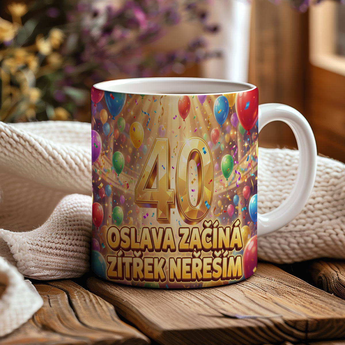 Narozeninový hrnek 40 let – OSLAVA ZAČÍNÁ, ZÍTŘEK NEŘEŠÍM