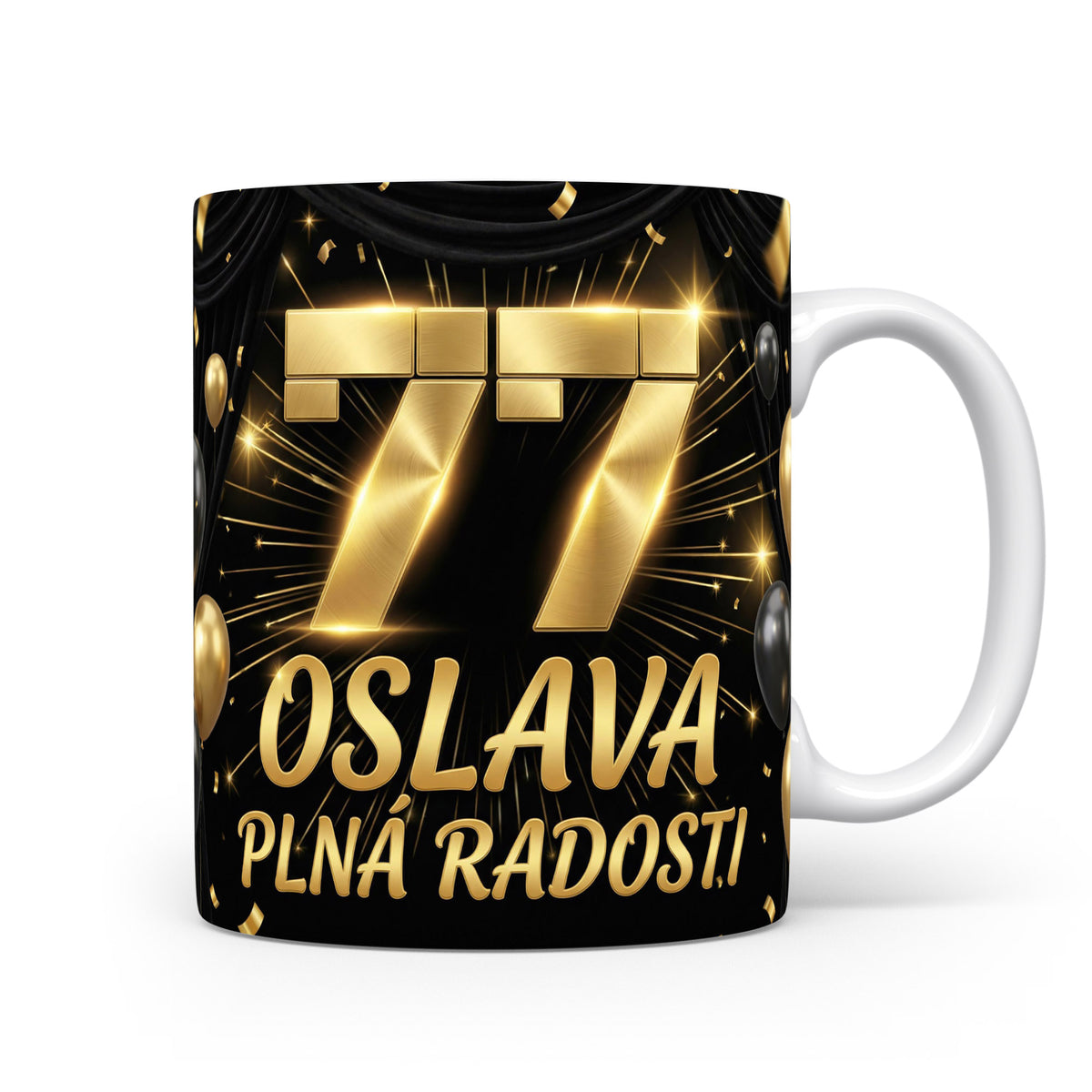 Narozeninový hrnek s číslem 77